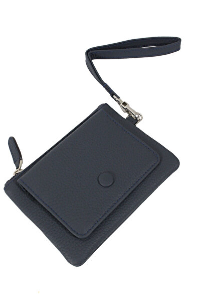 Metropolitan Mpcuz 103 Women's Unisex, Genuine Leather, Wallet Card Holder Navy Blue