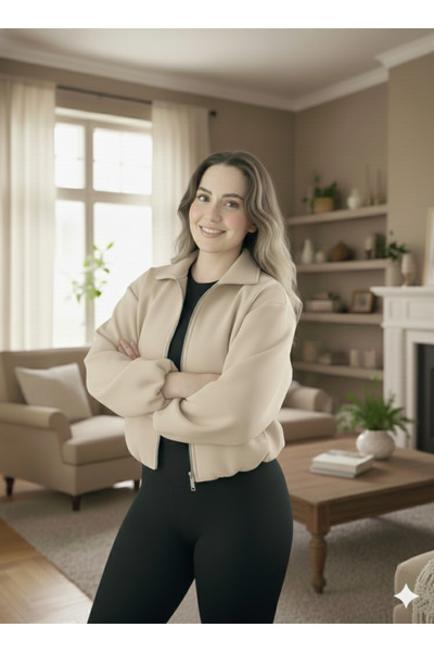 mooishan Novel Shirt Collar Short Polyester Jacket