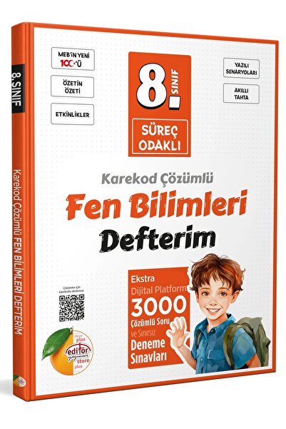 Editör Yayınevi EDİTÖR PLUS 8.Sınıf Süreç Odaklı Fen Bilimleri Defterim