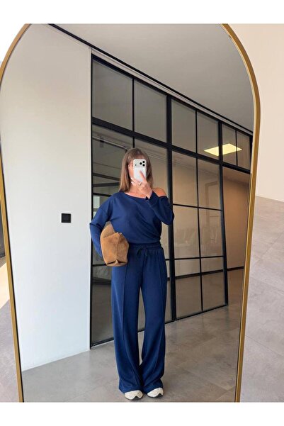 RAPAPA Women's Oversized Fit Blue Tracksuit Set – Comfortable & Modern Style 1014 m