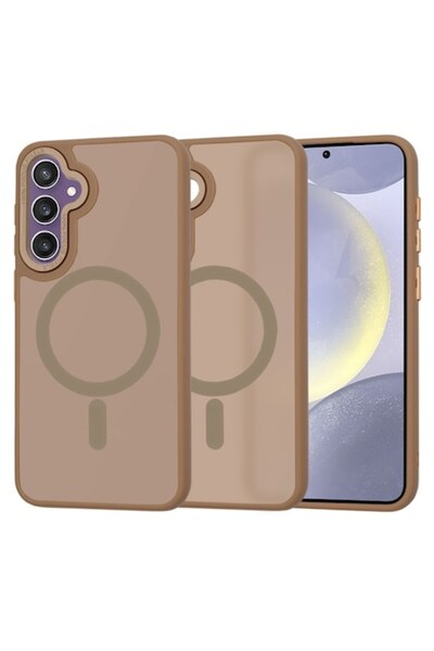 Velo Carcasă compatibilă cu Samsung Galaxy S24 Plus, ergonomică P915, plastic, maro intens, culoare gresie