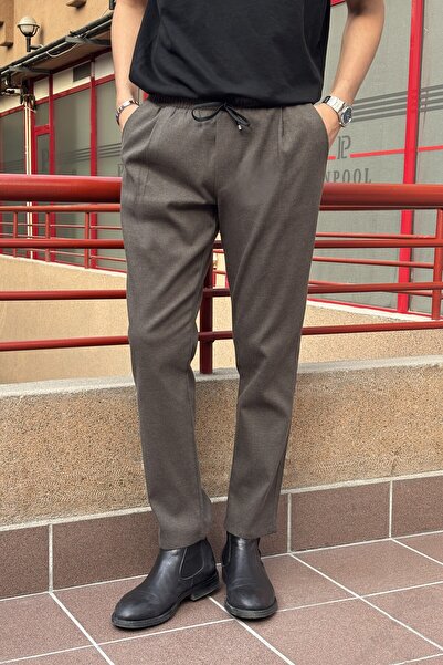 inpool Men'S, Pleated Detail, Elastic Waistband, Regular-Fit, Winter and Spring Pants 25Inp271Duz