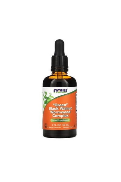 Now Foods Green Black Walnut Wormwood Complex (Tinctura Coaja Nuca Neagra, Pelin, Cuisoare) 59 ml -
