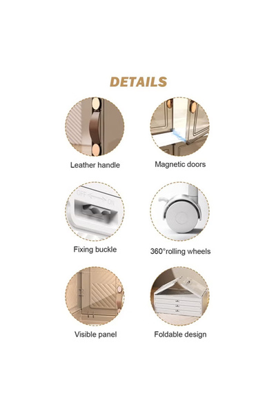 NKX 5 Layers Multi-Functional Foldable Storage Cabinet with Doors and Wheels (170L)