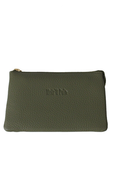 Metropolitan Mpcuz 401 Women's Unisex, Genuine Leather, Wallet Card Holder, Portfolio Khaki