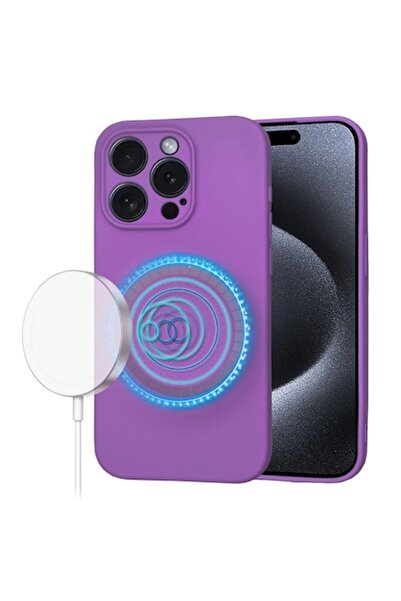 Techsuit Carcasă compatibilă cu iPhone 15 Pro, ergonomică W1450, silicon, violet