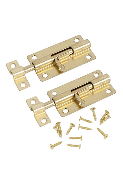 Lawazim Sliding Latch Lock 2 Piece 3Inch Copper - Barrel Bolt with Screws