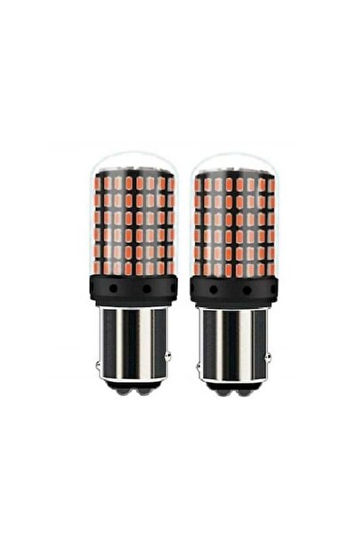 RADUS Set de 2 becuri LED auto Canbus BAW15d 1157 roșii, cu două faze