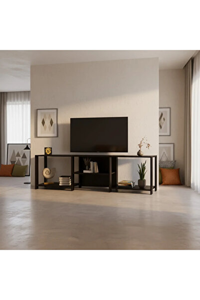 Stylish Home Modern wooden TV stand in black _mztv01