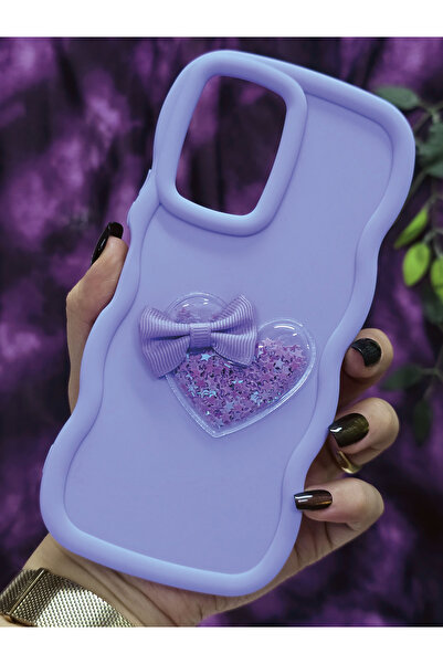 Magic Ring Vivo Y16 Compatible Heart and Ribbon Star Glitter Lilac Phone Case