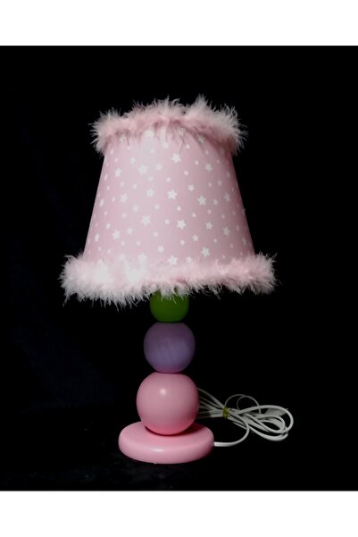 TEKAY AYDINLATMA Pink Green Yellow Wooden Lampshade