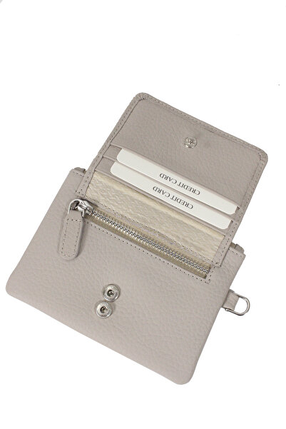 Metropolitan Mpcuz 103 Women's Unisex, Genuine Leather, Wallet Card Holder Light Gray