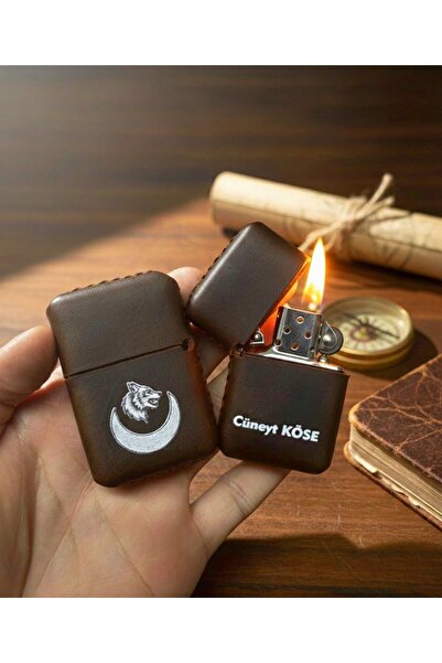 cgderi Kişiselleştirilmiş Deri Kaplı Çakmak