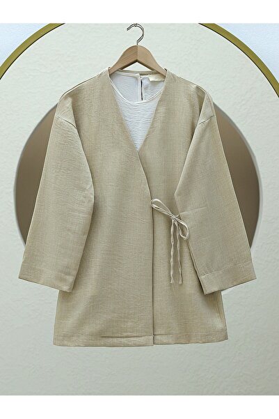 HİJABAYA Λινό κιμονό με πλαϊνό δέσιμο