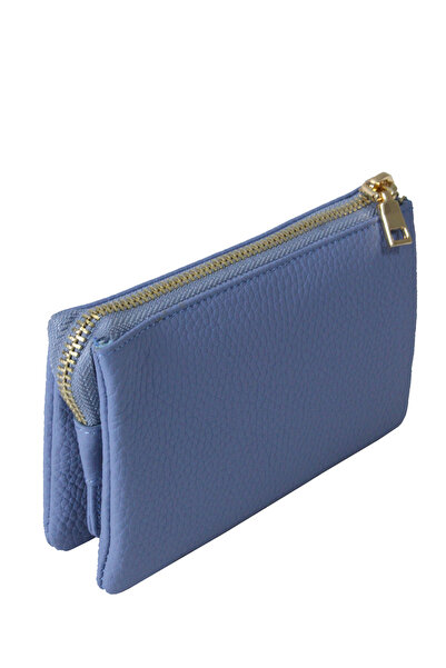 Metropolitan Mpcuz 401 Women's Unisex, Genuine Leather, Wallet Card Holder, Portfolio Blue