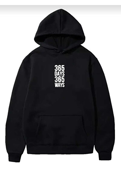 Hunors Sportswear & Company 365 Days مطبوع سويت شيرت قطني موديل بغطاء رأس للج...