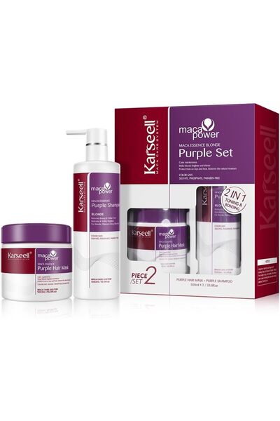 essentialneedsforall Karseell Purple Hair Mask and Purple Shampoo Set (2 x 16...
