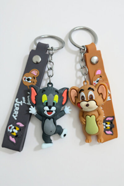 KANİNCHEN Tom Ve Jerry 3D Silikon Çift Anahtarlık Sevgili Hediye Anahtarlık Ç...