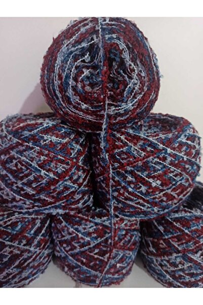 İPEK YÜN İPLİK DÜNYASI Buklet Knitting Yarn 3 Ply (Burgundy, Petrol Blue, Ice Blue) Mix 100Gr