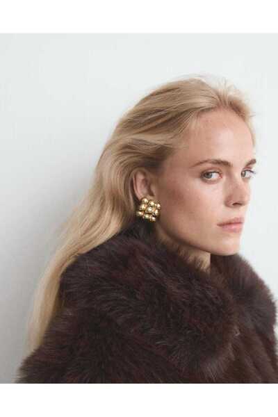 Bubbleatelier Çelik gold topçuk küpe