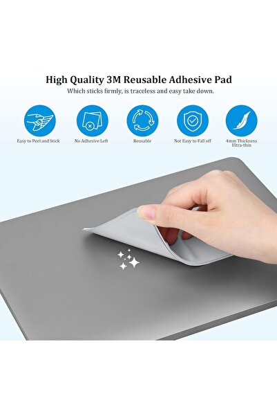 Lacdo Portable Hard Drive Sleeve for Laptop, 2-Pocket Adhesive SSD Pouch, Gray