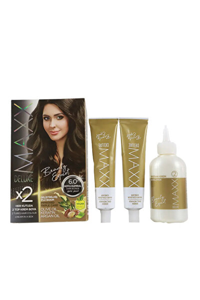 Maxx صبغة شعر فاخرة مع الكيراتين والزيتون وزيت الأرغان للحصول على ألوان غنية ...