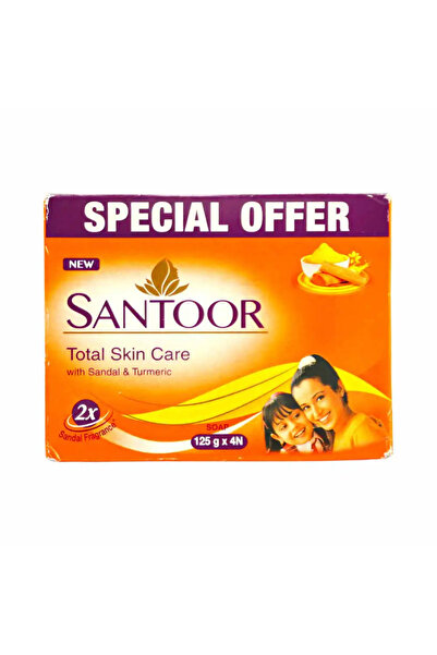 santoor العناية الكاملة بالبشرة برائحة الصندل والكركم - 4 × 125 جرام