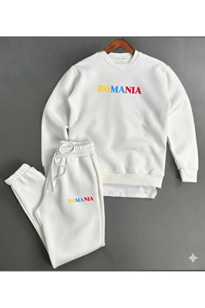 woonkey Unisex Premium Oversized Crew Neck Tracksuit Romania Printed Trend