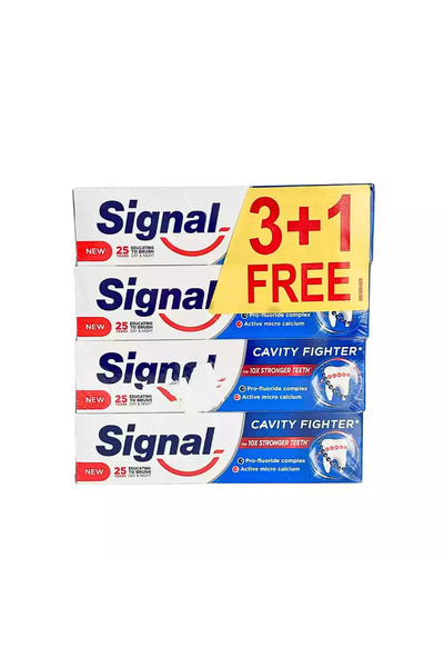 Signal معجون أسنان مضاد للتسوس لأسنان أقوى بعشر مرات - 4 عبوات × 75 مل