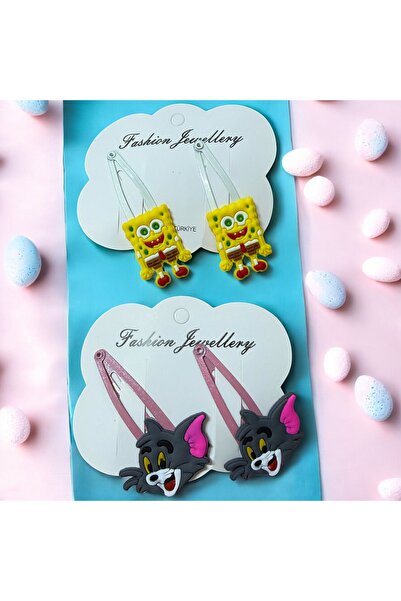 Buki'nin Atölyesi 4 قطع من مشابك الشعر الفاخرة على شكل شخصيات كرتونية هدية لل...