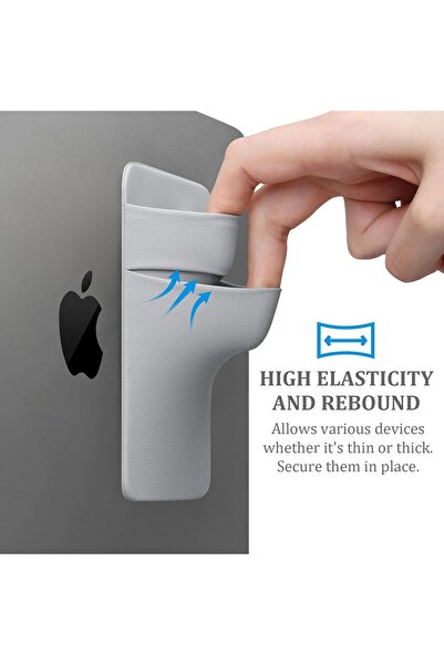 Lacdo Portable Hard Drive Sleeve for Laptop, 2-Pocket Adhesive SSD Pouch, Gray