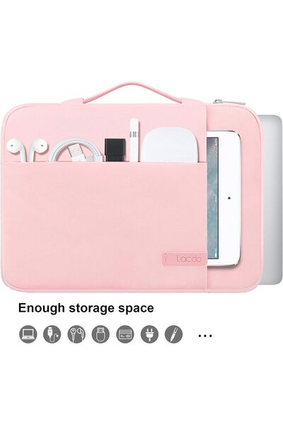 Lacdo 360° Protective 14" Laptop Sleeve Computer Case - Pink