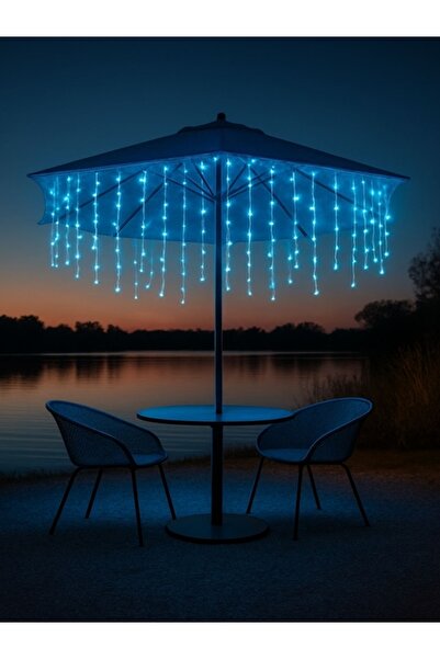 gaman Mavi Sarkıt LED Işık Perdesi - 20 Metre Dış Mekan Yılbaşı & Dekor Aydın...