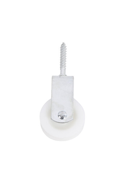Lawazim Screw Plastic Pulley 50mm White - Integrated Screw Hanging Pulley