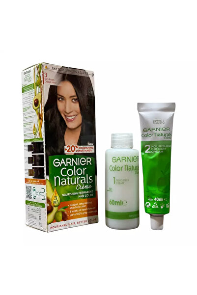 Garnier كريم كولور ناتشورالز، لون شعر دائم مغذي - 3 بني غامق