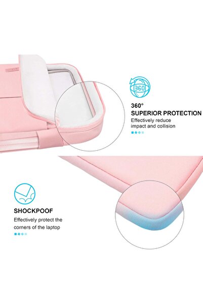 Lacdo 360° Protective 14" Laptop Sleeve Computer Case - Pink