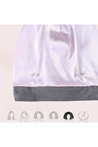 SB SizinBazar 100% Cotton - Gray Beret with Silk Satin Lining