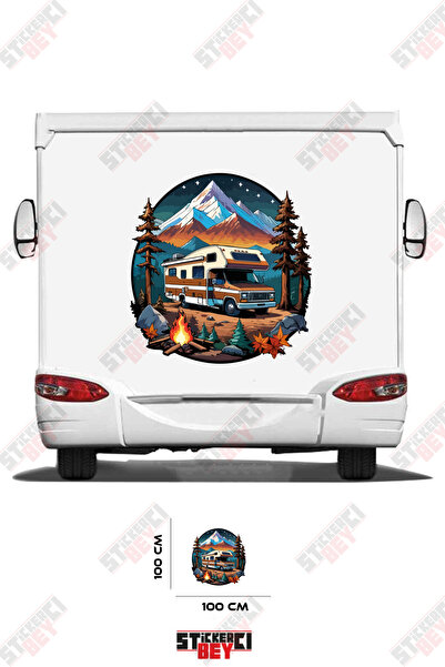 STİCKERCI BEY Caravan Mountain and Nature Visual Caravan Sticker Coating