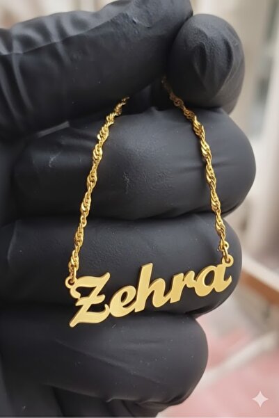 NİŞANTAŞI GÜMÜŞ 925 Ayar Gümüş 24 Ayar Altın Kaplama Zehra Isimli Kolye - Kiş...