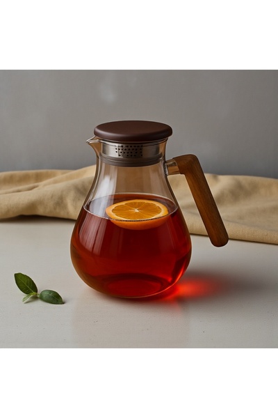 ELZEY HOME Akasya Kapaklı & Saplı Cam Sürahi 1800 ml