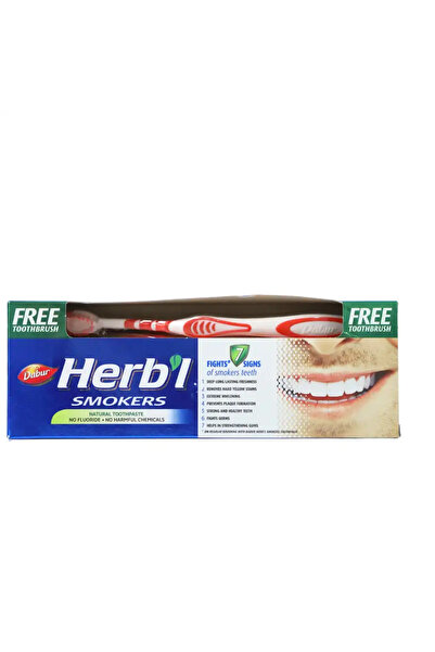 Dabur Herbal Smokers Natural Toothpaste With Toothbrush- 150gms