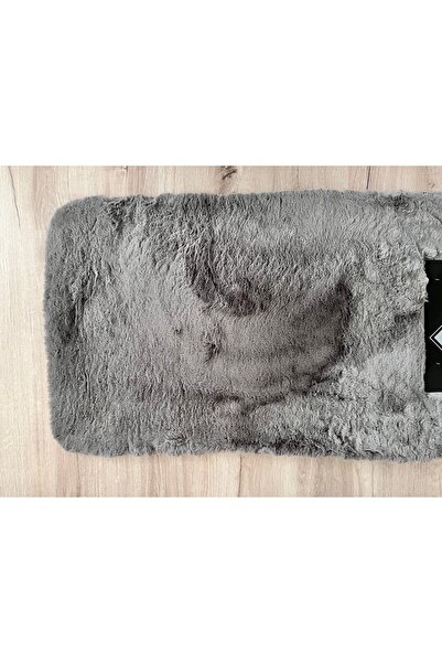 Albayrak Tekstil Tavşan tüyü peluş kaymaz taban banyo paspası klozet takımı 2...