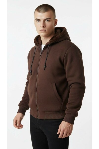 Plus Scorpion Огромно мъжко палто с двустранна кожа – с качулка, зимно и топло