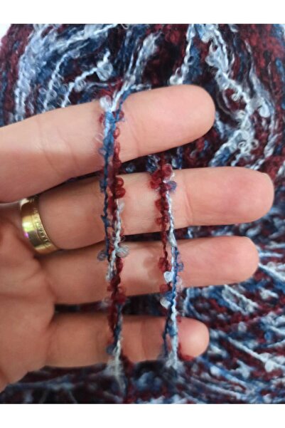 İPEK YÜN İPLİK DÜNYASI Buklet Knitting Yarn 3 Ply (Burgundy, Petrol Blue, Ice Blue) Mix 100Gr