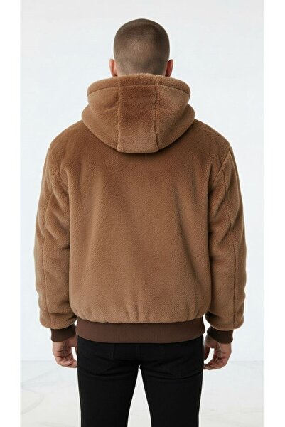 Plus Scorpion oversized Ανδρικό παλτό από γούνα διπλής όψης – με κουκούλα , Χειμερινό και ζεστό