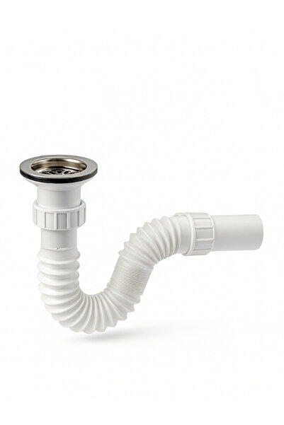 KCA ARMATÜR Lavabo Sifonu Esnek Kıvrılabilir Boru Mutfak Ve Banyoda Kullanılabilir