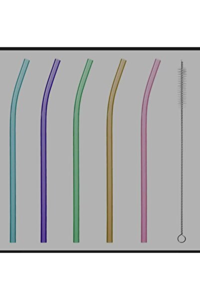 OEM Reusable Straws Different Colors 7.4x230mm and Brush - 10pcs.