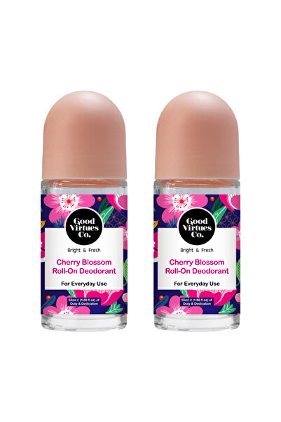 Good Virtues Co. 2Piece Cherry Blossom Roll-On Deodorant, 55 ml