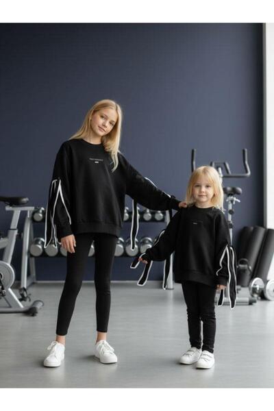 Zekids Φούτερ για κορίτσια με φιόγκο στα μανίκια oversized σχέδια