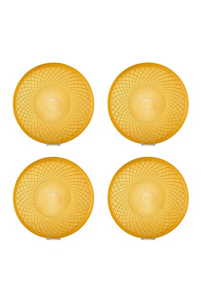 Byblos Set of 4 gold glass serving plates, 35 cm – versatile for elegant tables ✨🍰🍬